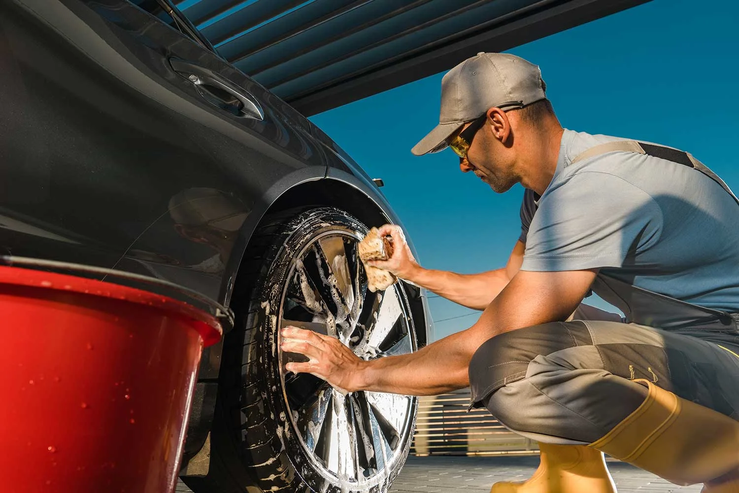 worker-cleaning-modern-vehicle-alloy-wheels